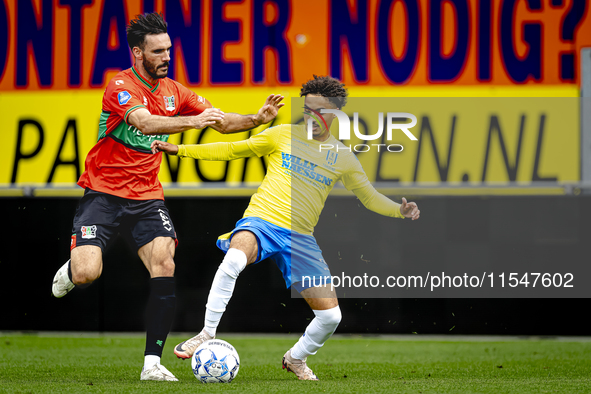 NEC player Ivan Marquez and RKC player Ilias Takidine during the match RKC vs. NEC (friendly) at the Mandemakers Stadium for the Dutch Eredi...