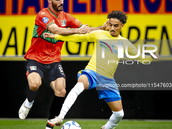 NEC player Ivan Marquez and RKC player Ilias Takidine during the match RKC vs. NEC (friendly) at the Mandemakers Stadium for the Dutch Eredi...