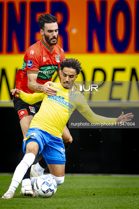 NEC player Ivan Marquez and RKC player Ilias Takidine during the match RKC vs. NEC (friendly) at the Mandemakers Stadium for the Dutch Eredi...