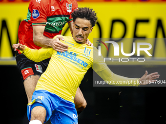 NEC player Ivan Marquez and RKC player Ilias Takidine during the match RKC vs. NEC (friendly) at the Mandemakers Stadium for the Dutch Eredi...