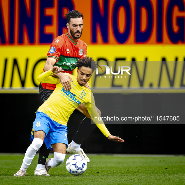 NEC player Ivan Marquez and RKC player Ilias Takidine during the match RKC vs. NEC (friendly) at the Mandemakers Stadium for the Dutch Eredi...