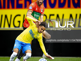 NEC player Ivan Marquez and RKC player Ilias Takidine during the match RKC vs. NEC (friendly) at the Mandemakers Stadium for the Dutch Eredi...