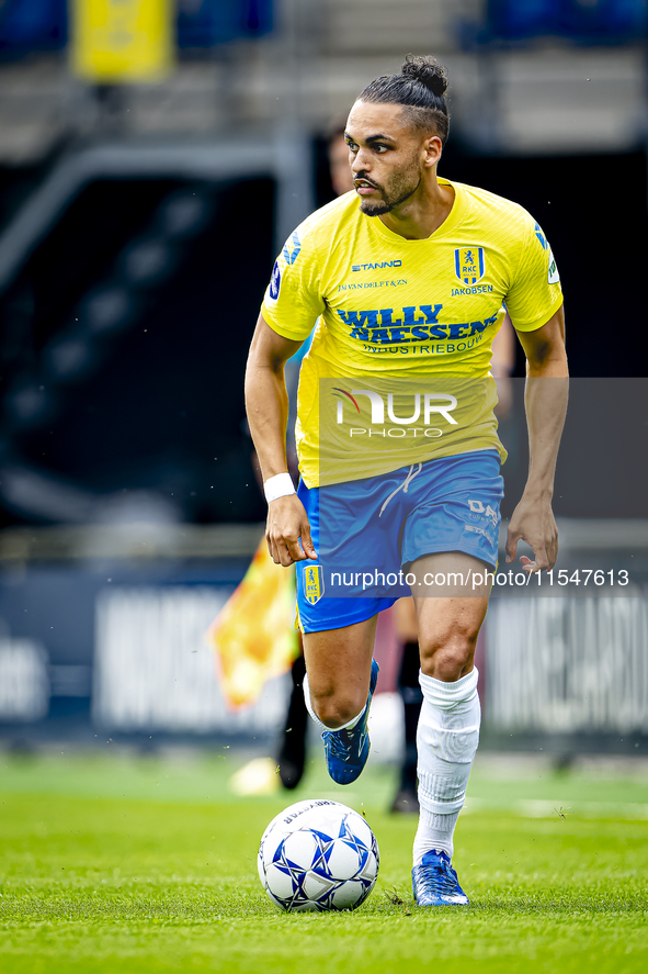 RKC player Alexander Jakobsen plays during the match RKC vs. NEC (friendly) at the Mandemakers Stadium for the Dutch Eredivisie season 2024-...