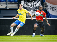 NEC player Sontje Hansen and RKC player Julian Lelieveld during the match RKC vs. NEC (friendly) at the Mandemakers Stadium for the Dutch Er...