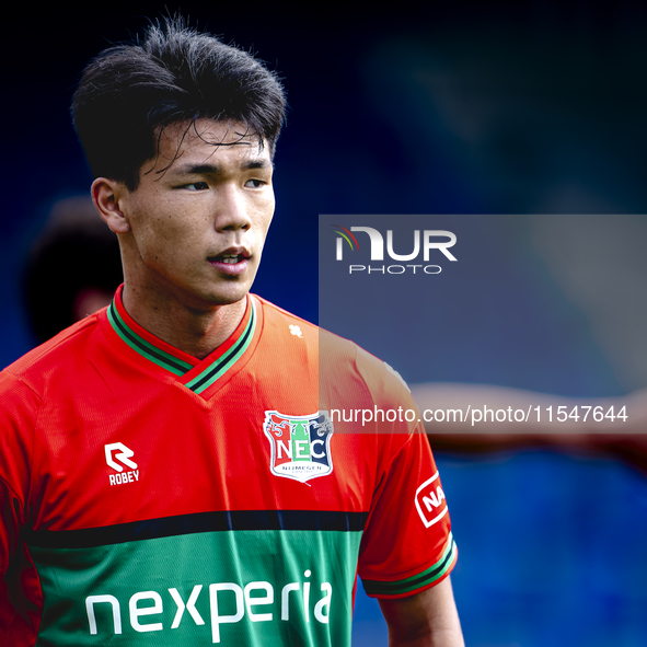 NEC player Kento Shiogai during the match RKC - NEC (friendly) at the Mandemakers Stadium for the Dutch Eredivisie season 2024-2025 in Waalw...