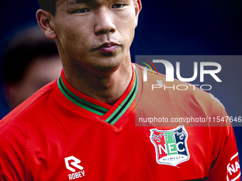 NEC player Kento Shiogai during the match RKC - NEC (friendly) at the Mandemakers Stadium for the Dutch Eredivisie season 2024-2025 in Waalw...