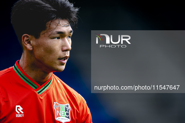 NEC player Kento Shiogai during the match RKC - NEC (friendly) at the Mandemakers Stadium for the Dutch Eredivisie season 2024-2025 in Waalw...