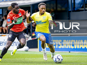 NEC player Brayann Pereira and RKC player Juan Familia-Castillo during the match RKC vs. NEC (friendly) at the Mandemakers Stadium for the D...