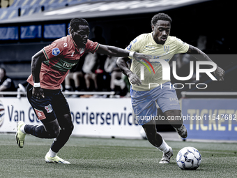 NEC player Brayann Pereira and RKC player Juan Familia-Castillo during the match RKC vs. NEC (friendly) at the Mandemakers Stadium for the D...