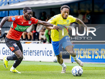 NEC player Brayann Pereira and RKC player Juan Familia-Castillo during the match RKC vs. NEC (friendly) at the Mandemakers Stadium for the D...