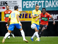 RKC player Alexander Jakobsen and NEC player Brayann Pereira during the match RKC vs. NEC (friendly) at the Mandemakers Stadium for the Dutc...