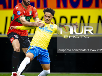 NEC player Ivan Marquez and RKC player Ilias Takidine during the match RKC vs. NEC (friendly) at the Mandemakers Stadium for the Dutch Eredi...