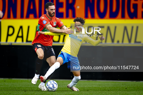 NEC player Ivan Marquez and RKC player Ilias Takidine during the match RKC vs. NEC (friendly) at the Mandemakers Stadium for the Dutch Eredi...