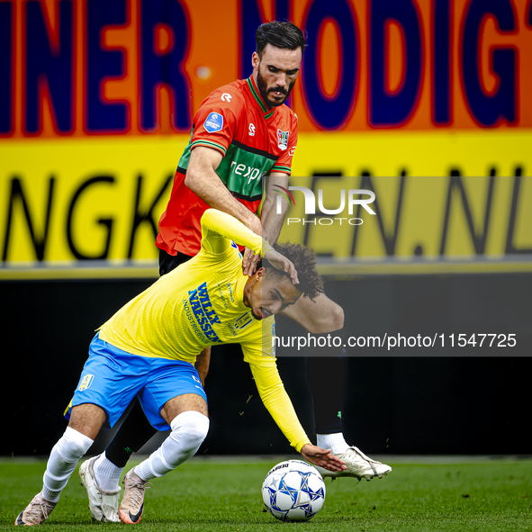 NEC player Ivan Marquez and RKC player Ilias Takidine during the match RKC vs. NEC (friendly) at the Mandemakers Stadium for the Dutch Eredi...