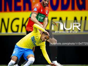 NEC player Ivan Marquez and RKC player Ilias Takidine during the match RKC vs. NEC (friendly) at the Mandemakers Stadium for the Dutch Eredi...