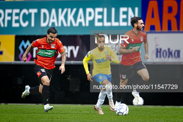 NEC player Ivan Marquez and RKC player Ilias Takidine during the match RKC vs. NEC (friendly) at the Mandemakers Stadium for the Dutch Eredi...