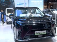 People look at various vehicles at the 23rd Autumn International Auto Show in Qingdao, China, on September 5, 2024. (