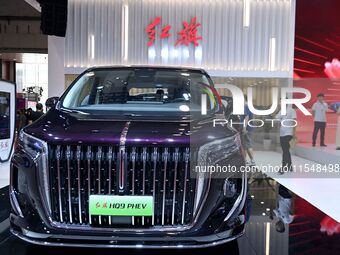 People look at various vehicles at the 23rd Autumn International Auto Show in Qingdao, China, on September 5, 2024. (