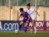 Stefania Vatafu (L) of Anderlecht is in action during the UEFA Women's Champions League First qualifying round, Semi-finals CP-Group 4 socce...