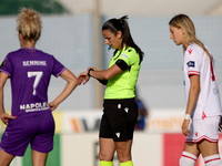 UEFA appoints match referee Sofik Torosyan, who reacts prior to the UEFA Women's Champions League First qualifying round, Semi-finals CP-Gro...