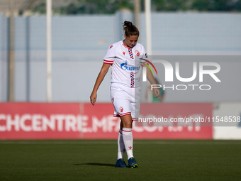 Tijana Djordevic of Crvena Zvezda walks away after being sent off during the UEFA Women's Champions League First qualifying round, Semi-fina...