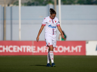 Tijana Djordevic of Crvena Zvezda walks away after being sent off during the UEFA Women's Champions League First qualifying round, Semi-fina...