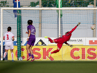 Roksana Shahanska, goalkeeper of Crvena Zvezda, is beaten for the 1-0 goal for Anderlecht during the UEFA Women's Champions League First qua...