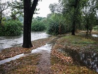 A view of roads and cars submerged during the storm and flooding of Ponte Lambro in Milan, Italy, on September 5, 2024 (