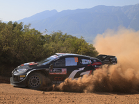 The driver Takamoto Katsuta and co-driver Aaron Johnston of Team Toyota Gazoo Racing WRT, Toyota GR Yaris Rally1 Hybrid, face shakedown duri...