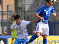 Marco Gasperoni (SMR) and Daniele Ghilardi (ITA) during the UEFA U21 Euro 2025 Qualifier match between Italy and San Marino at the Domenico...