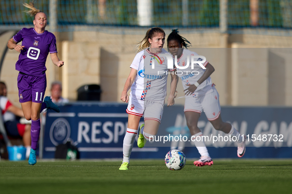 Dajana Spasojevic of Crvena Zvezda is in action during the UEFA Women's Champions League First qualifying round, Semi-finals CP-Group 4 socc...