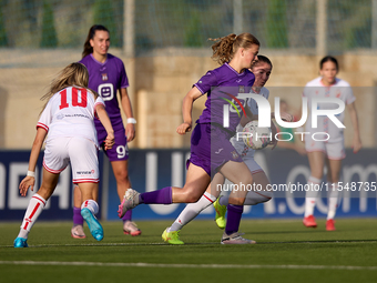 Senna Koeleman of Anderlecht is in action during the UEFA Women's Champions League First qualifying round, Semi-finals CP-Group 4 soccer mat...