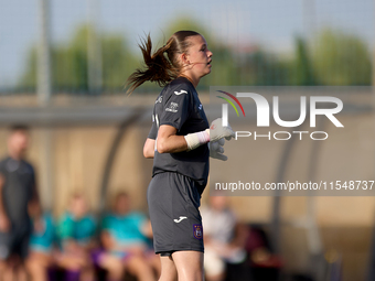 Aude Waldbillig, goalkeeper of Anderlecht, is in action during the UEFA Women's Champions League First qualifying round, Semi-finals CP-Grou...