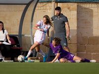 Sofija Sremcevic (L) of Crvena Zvezda is in action during the UEFA Women's Champions League First qualifying round, Semi-finals CP-Group 4 s...