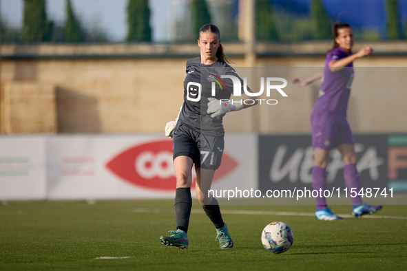 Aude Waldbillig, goalkeeper of Anderlecht, is in action during the UEFA Women's Champions League First qualifying round, Semi-finals CP-Grou...