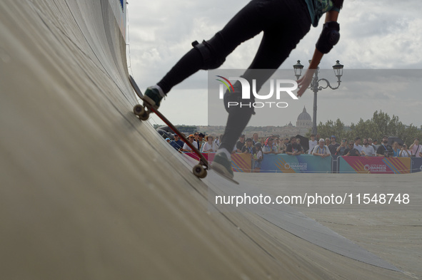 Nose Kokoro of Japan performs during women's qualification for the Finals World Skate Games 2024 in Rome, Italy, on September 5, 2024. 