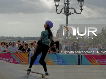 Nose Kokoro of Japan performs during women's qualification for the Finals World Skate Games 2024 in Rome, Italy, on September 5, 2024. (