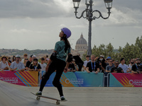 Nose Kokoro of Japan performs during women's qualification for the Finals World Skate Games 2024 in Rome, Italy, on September 5, 2024. (