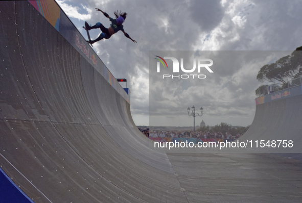 Nose Kokoro of Japan performs during women's qualification for the Finals World Skate Games 2024 in Rome, Italy, on September 5, 2024. 