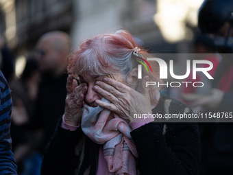 Retirees, social organizations, and unions mobilize in front of the National Congress of the Republic of Argentina in Buenos Aires, Argentin...