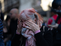 Retirees, social organizations, and unions mobilize in front of the National Congress of the Republic of Argentina in Buenos Aires, Argentin...