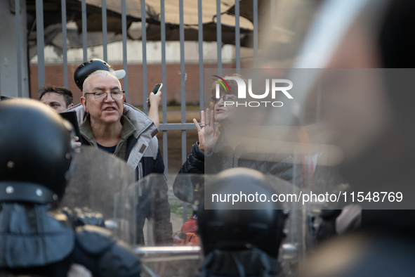 Retirees, social organizations, and unions mobilize in front of the National Congress of the Republic of Argentina in Buenos Aires, Argentin...