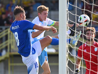 Pio Esposito (ITA) scores the 2-0 goal during the UEFA U21 Euro 2025 Qualifier match between Italy and San Marino at the Domenico Francioni...