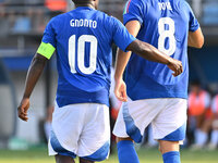 Edoardo Bove (ITA) celebrates after scoring the goal of 1-0 during the UEFA U21 Euro 2025 Qualifier match between Italy and San Marino at th...