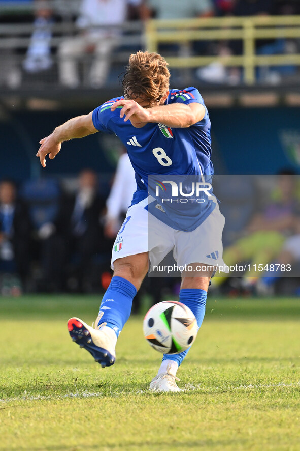 Edoardo Bove (ITA) scores the 1-0 goal during the UEFA U21 Euro 2025 Qualifier match between Italy and San Marino at the Domenico Francioni...