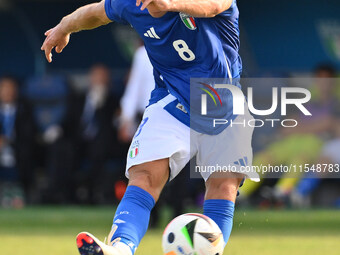 Edoardo Bove (ITA) scores the 1-0 goal during the UEFA U21 Euro 2025 Qualifier match between Italy and San Marino at the Domenico Francioni...