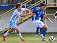 Matteo Ruggeri (ITA) during the UEFA U21 Euro 2025 Qualifier match between Italy and San Marino at the Domenico Francioni Stadium in Latina,...