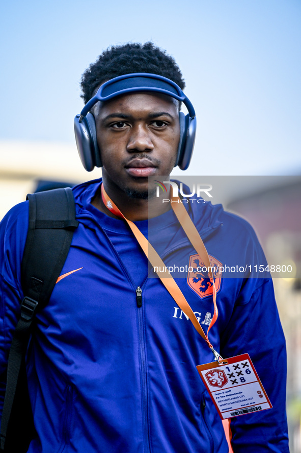 Netherlands player Antoni Milambo plays during the match between the Netherlands and North Macedonia at the Yanmar Stadium for the Qualifica...