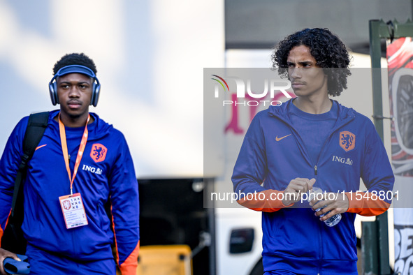 Netherlands player Gjivai Zechiel plays during the match between the Netherlands and North Macedonia at the Yanmar Stadium for the Qualifica...