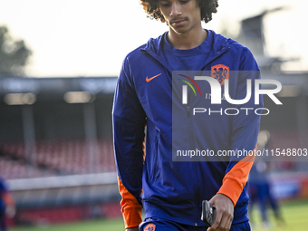 Netherlands player Gjivai Zechiel plays during the match between the Netherlands and North Macedonia at the Yanmar Stadium for the Qualifica...